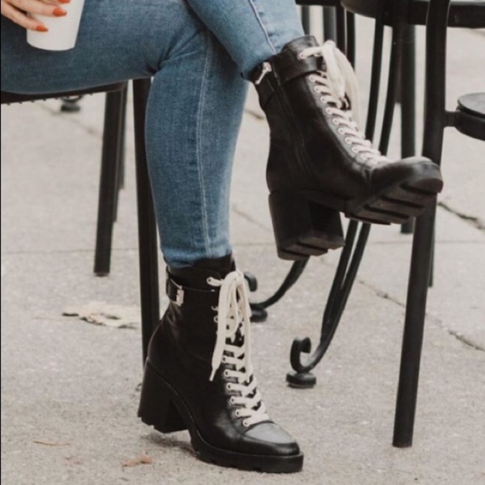 Marc Fisher leather combat boots